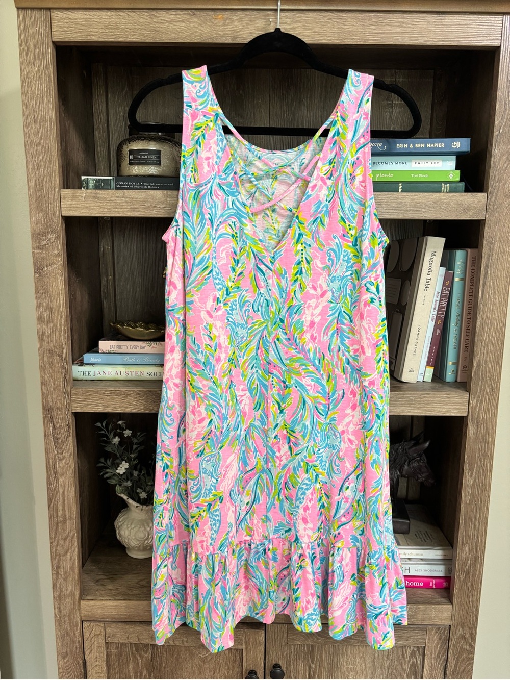 Lilly Pulitzer Kristen Flounce Dress, Unicorn of the Sea, Size M - Picture 5 of 5